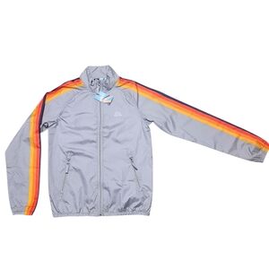 2023 ALDI Gear Gray Windbreaker Capsule Collection Size S NWT Jacket Colorful